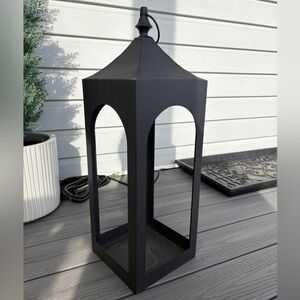 24” Black Metal Lantern